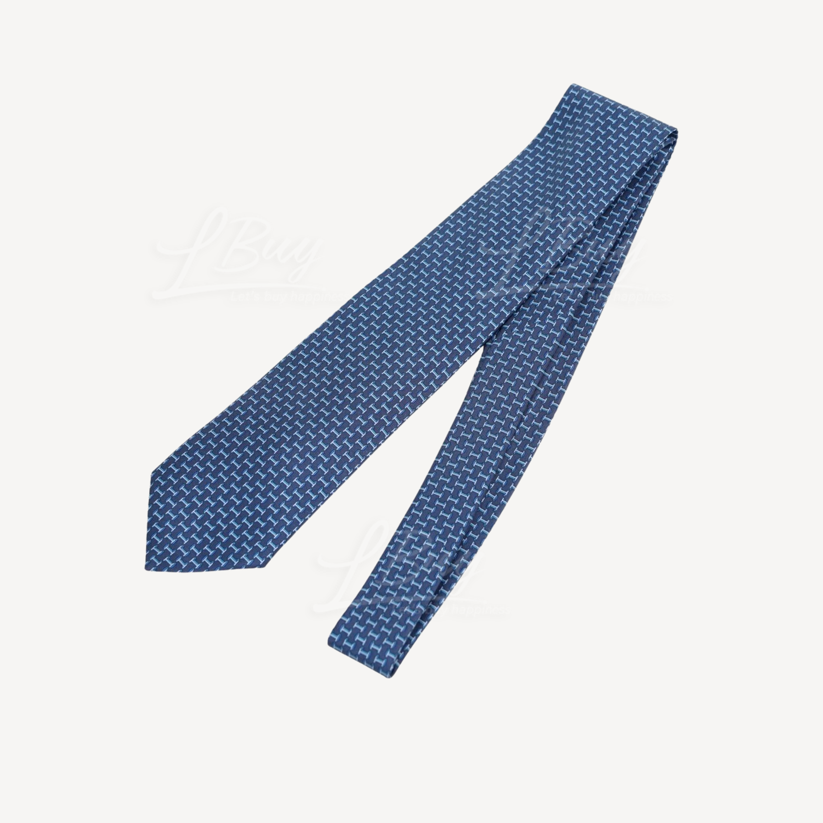 Hermes H En Relief Tie 海军蓝 天空蓝 绿松石色
