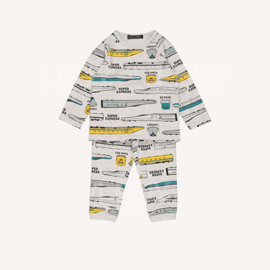 新干线灰色长袖T恤连长裤家居服(尺码：100-130)