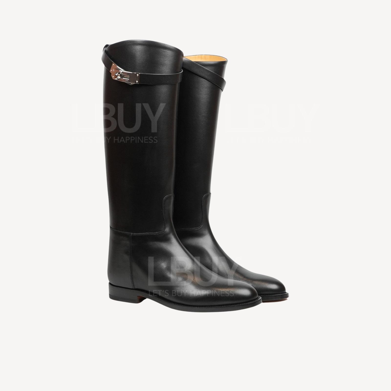 Hermes Jumping Shorter Boot Kelly Buckle Black