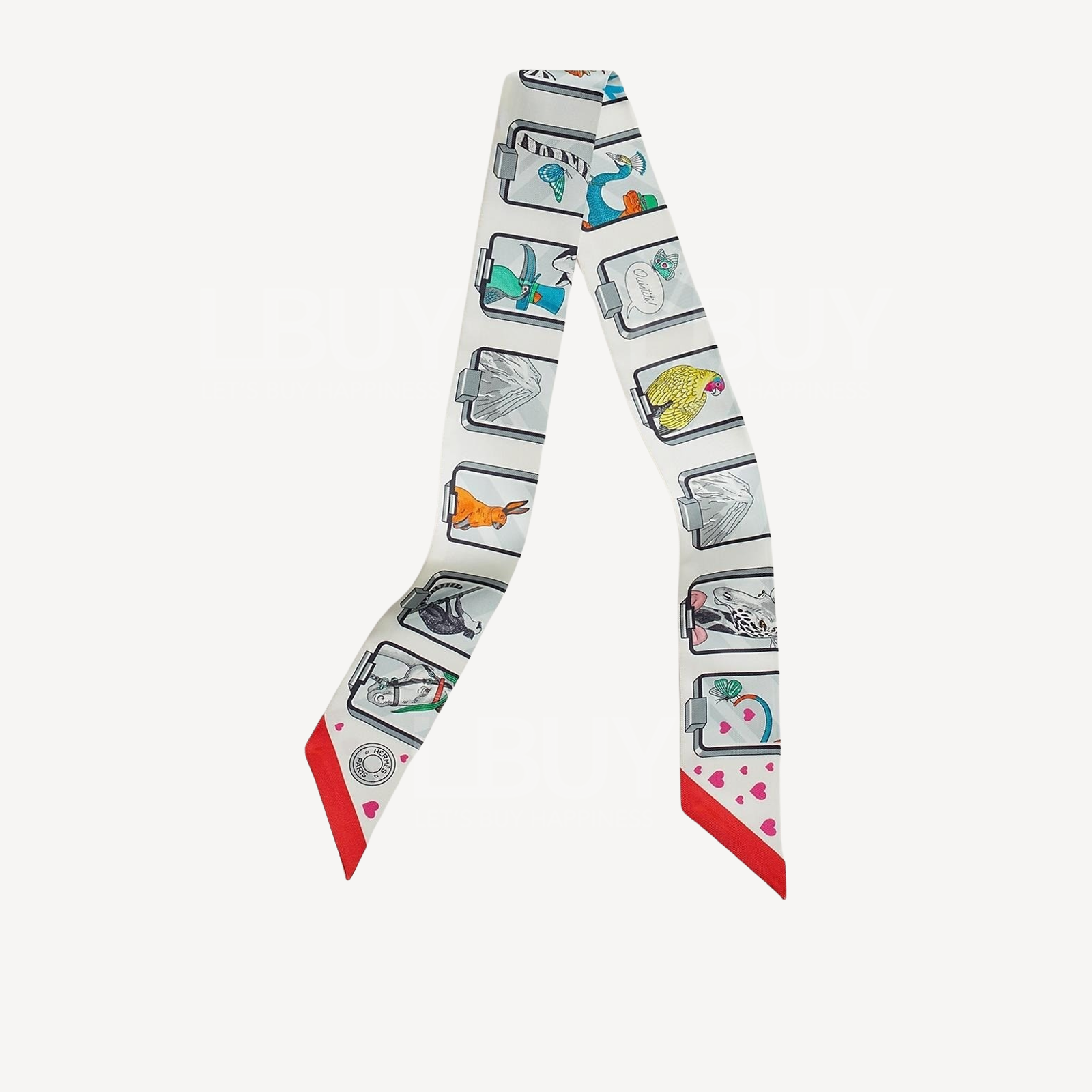 Hermes Story Twilly 白色 灰色 红色