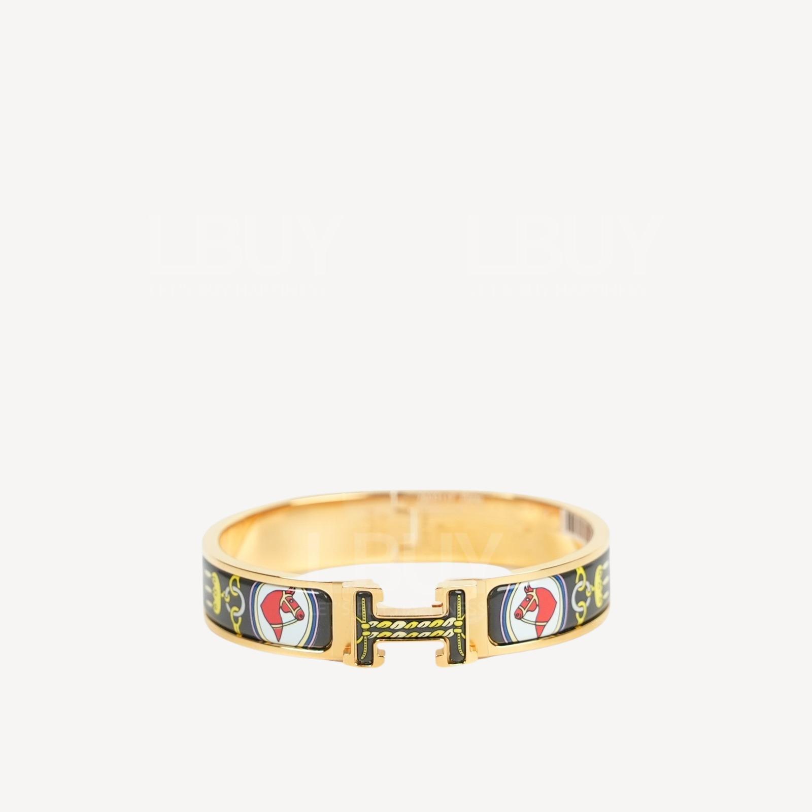 Hermes Clic H 手镯 手鈪 马具花束印花配金色