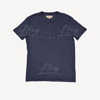 Burberry Black Logo Short Sleeve T-Shirt Navy