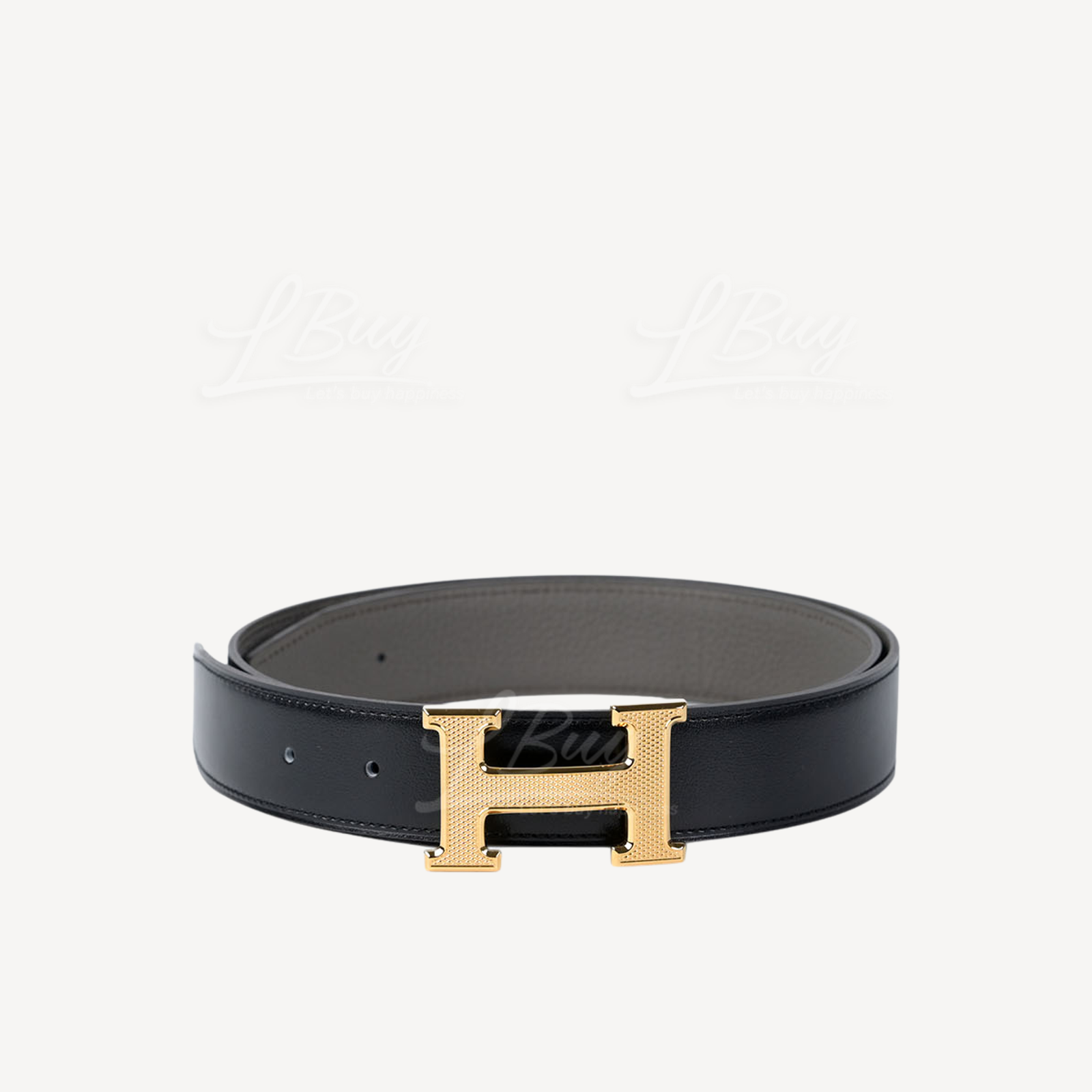 Hermes Reversible Belt with H Guillochee Gold Hardware