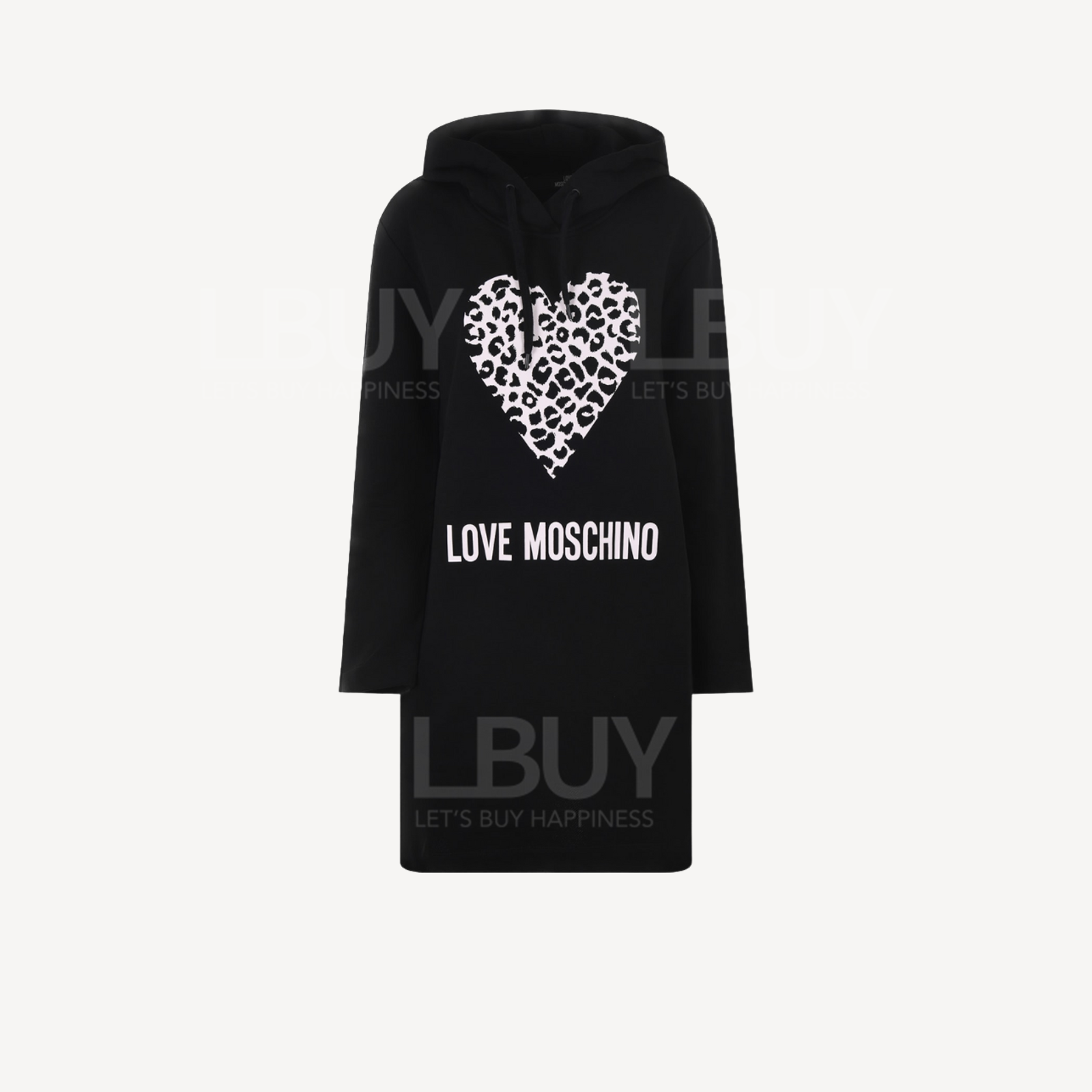 Love Moschino Leopard Heart Hooded Sweatshirt