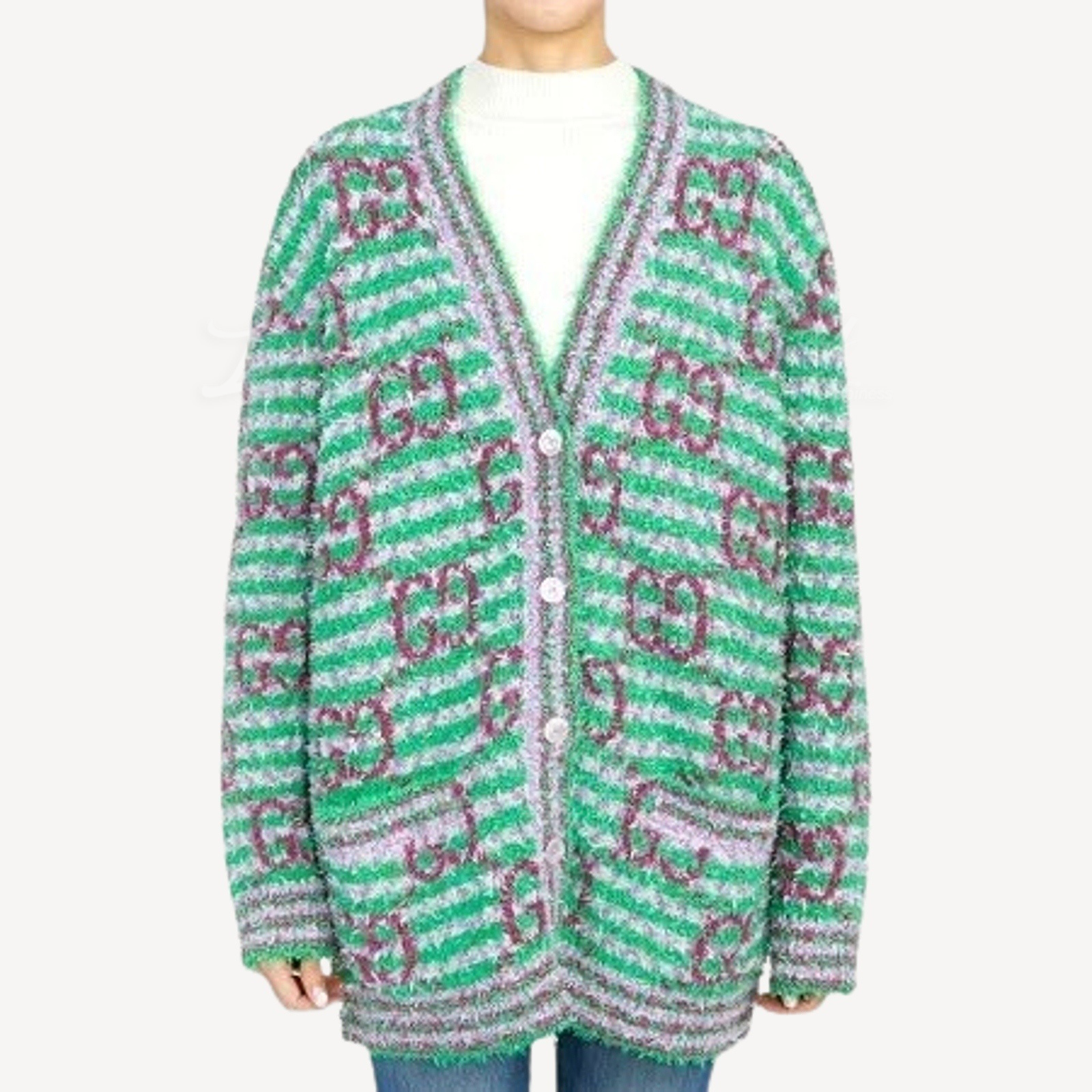 Gucci 女士条纹针织衫 692416-XKCAL-3579 绿色