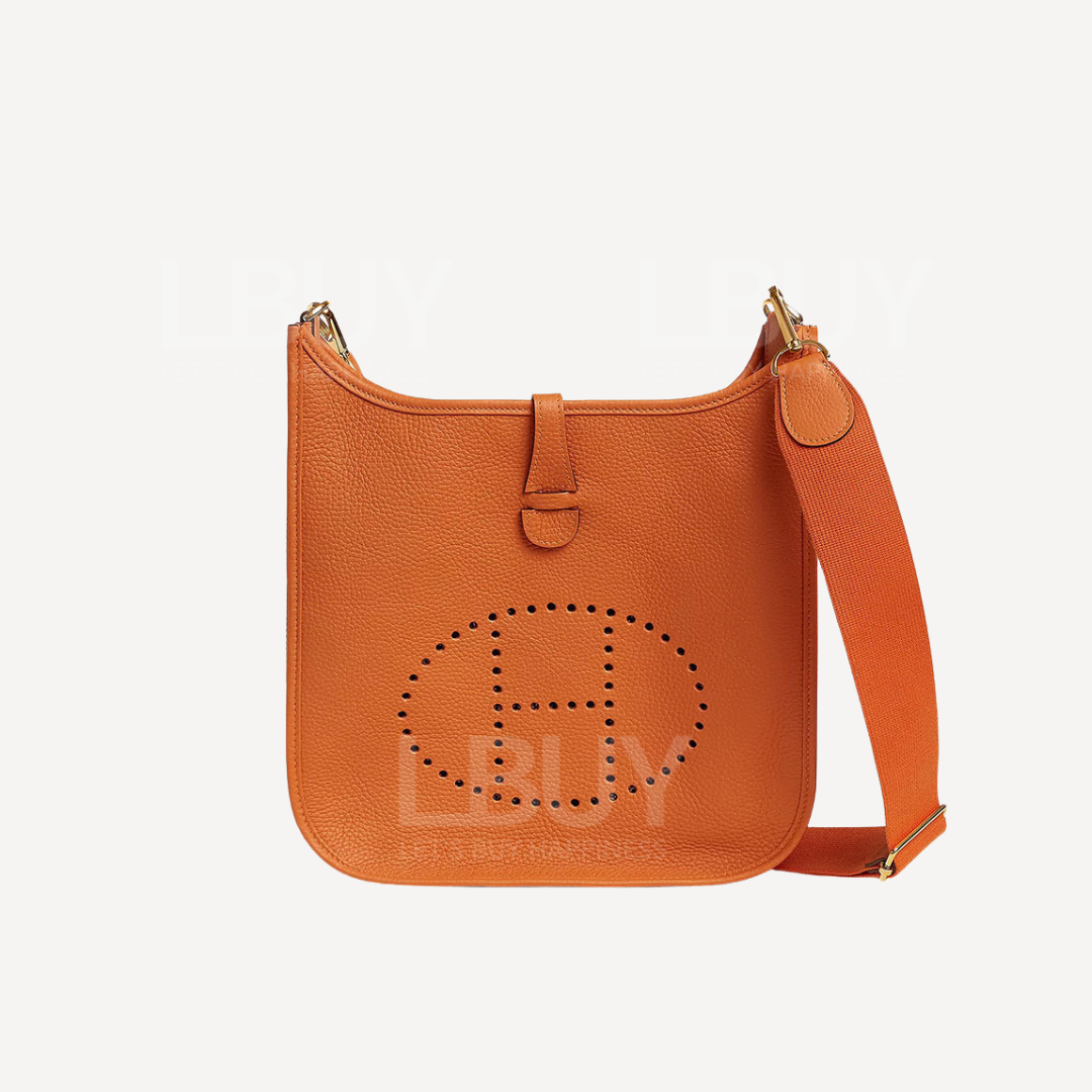 Hermes Evelyne 29 Bag 橙色 金扣 B stamp