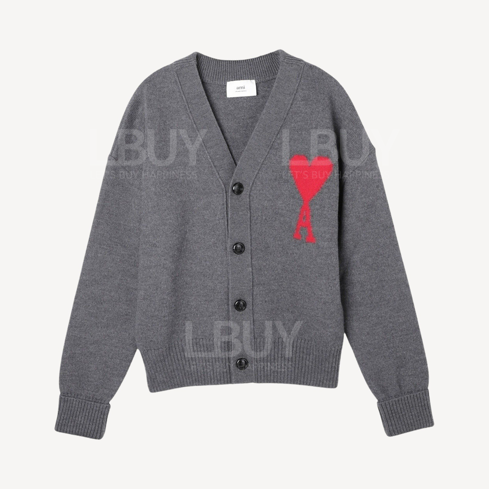Ami Paris 紅心羊毛外套 灰色 UKC002