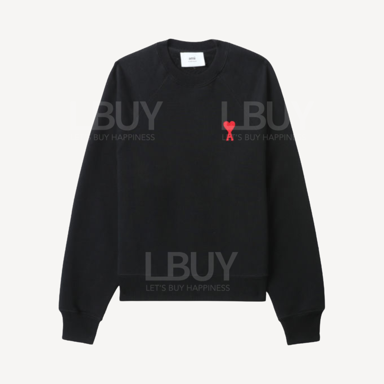 Ami Paris Big Red Heart Long Sleeve Sweatshirt Black