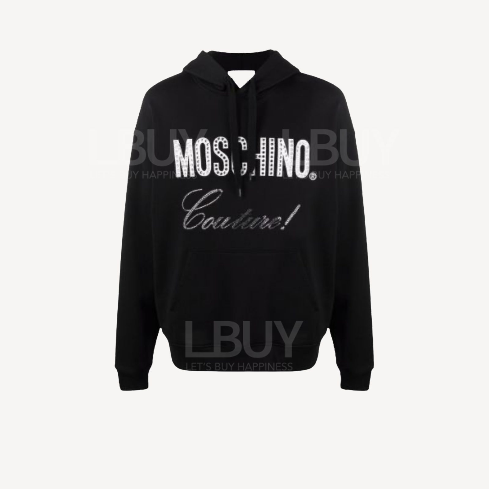 Moschino黑色有帽閃石衞衣