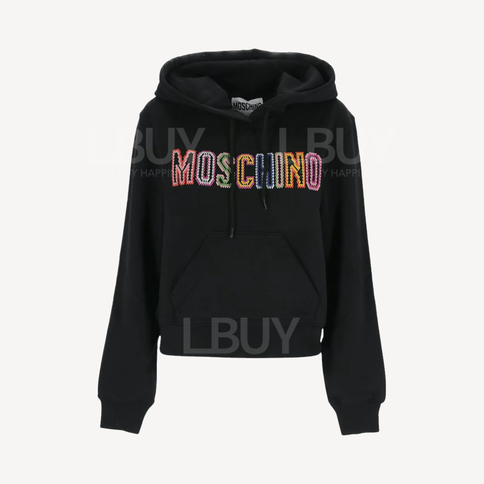 Moschino彩色英文字母連帽衛衣