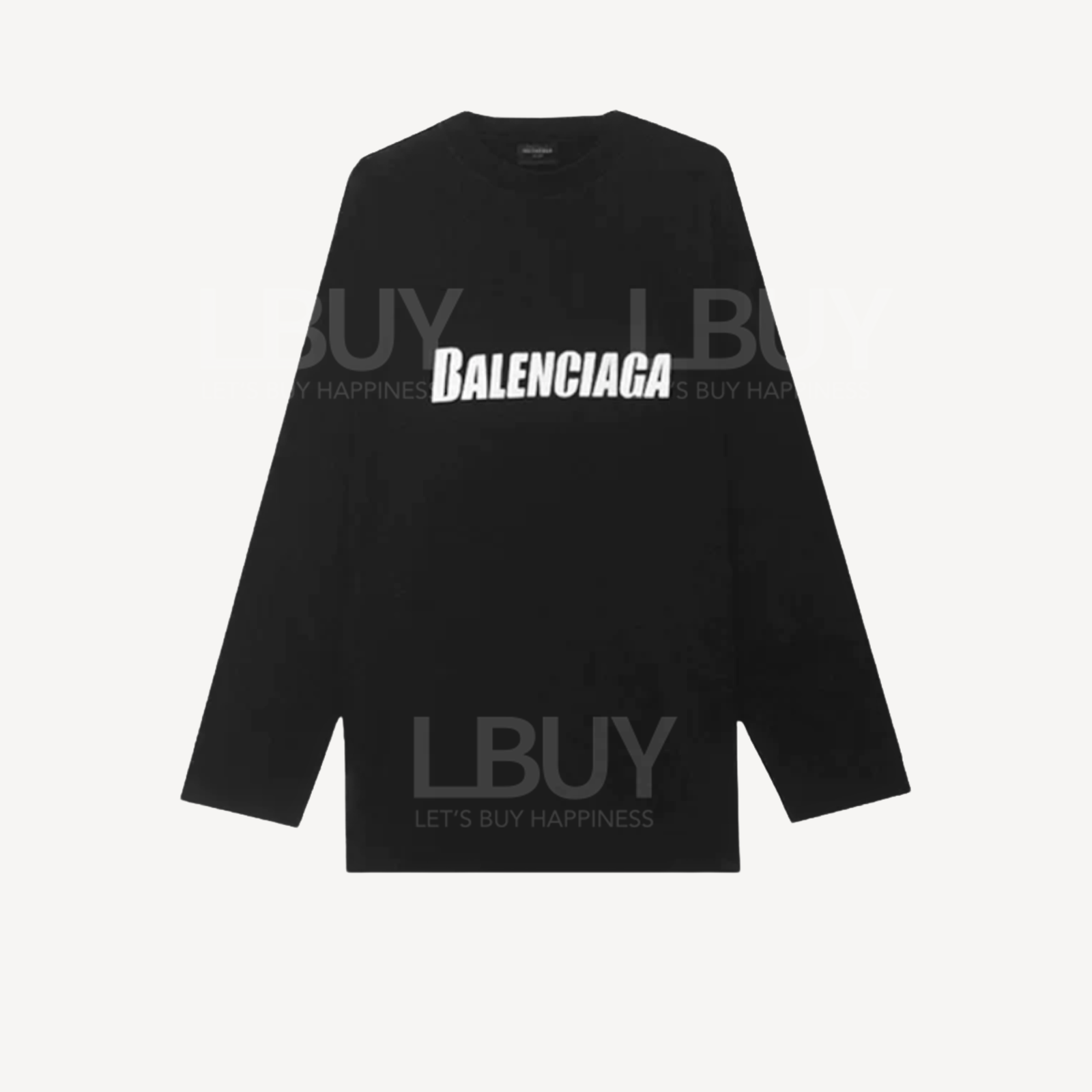Balenciaga Logo Oversized 长袖T-shirt 黑色