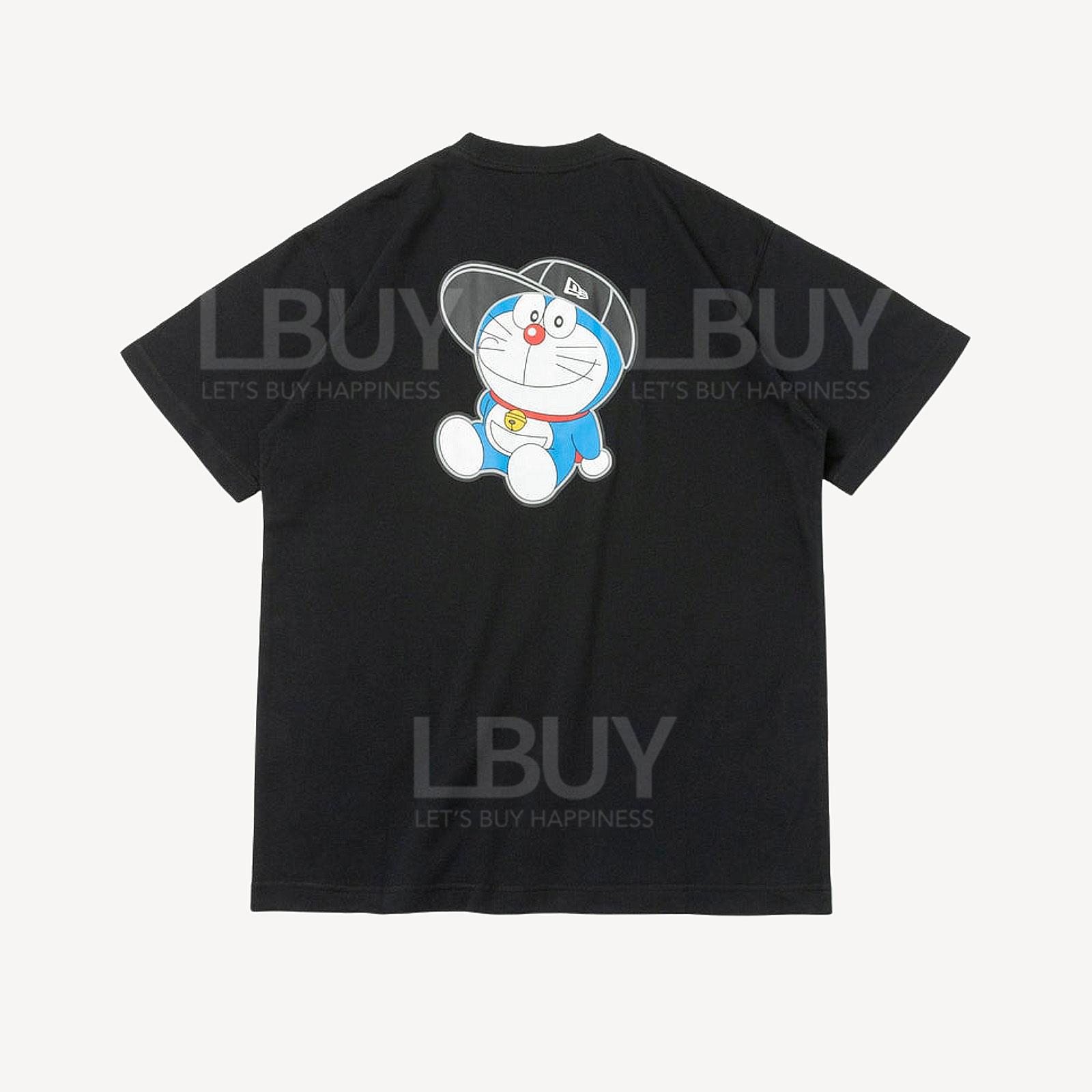 New Era 多啦A夢黑色常規版型短袖T恤