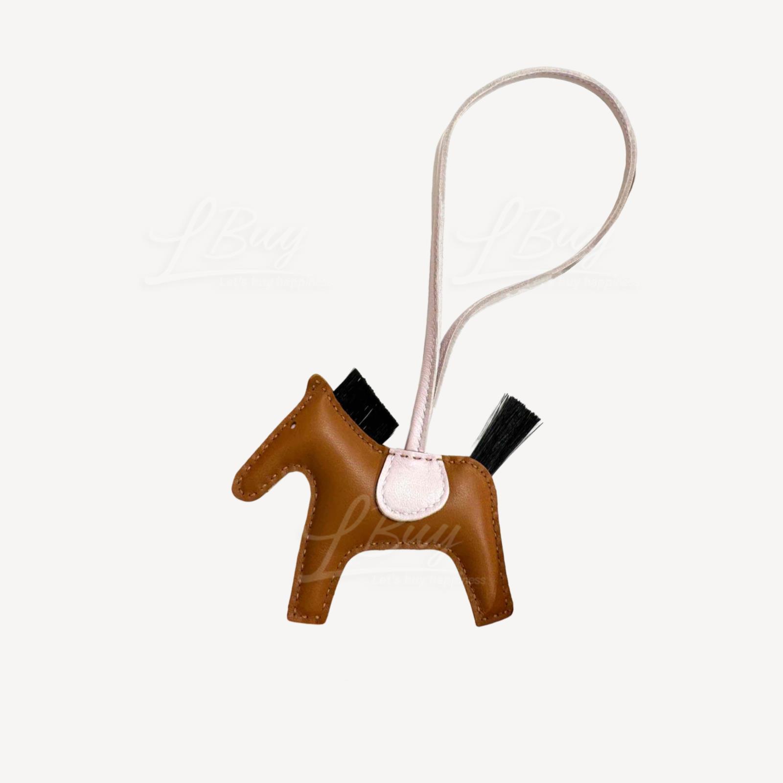 Hermes Rodeo PM Charm 包袋吊飾 三併色 金棕粉色拼特別馬毛
