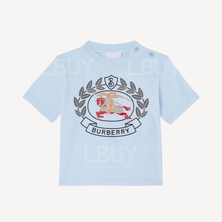 Burberry 淺藍色經典戰馬棉質短袖T恤