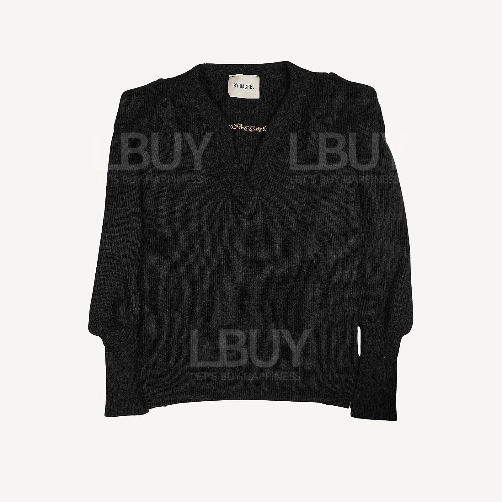 By Rachel 黑色V領針織上衣