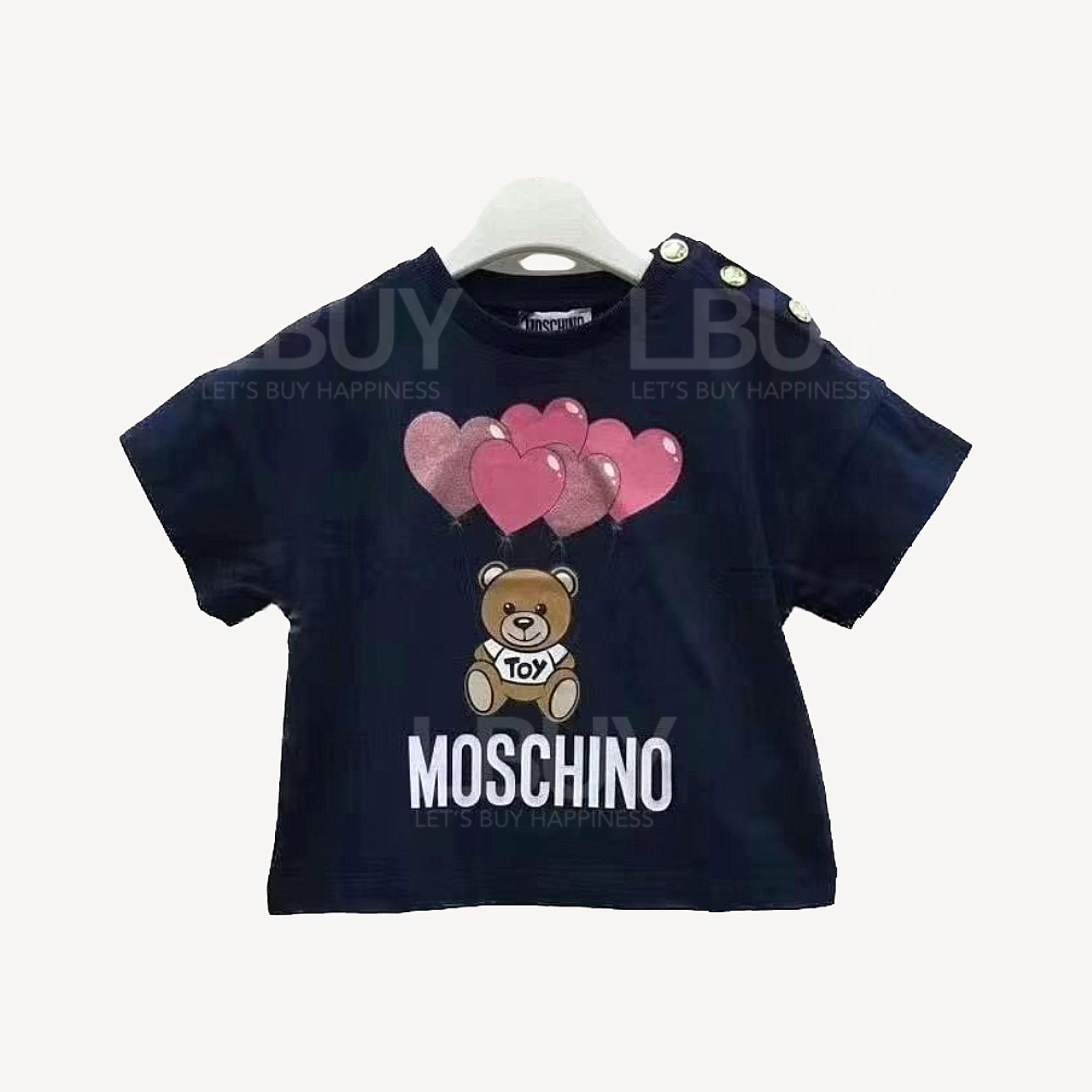 Moschino 童裝深藍色心心氣球棉質Tee
