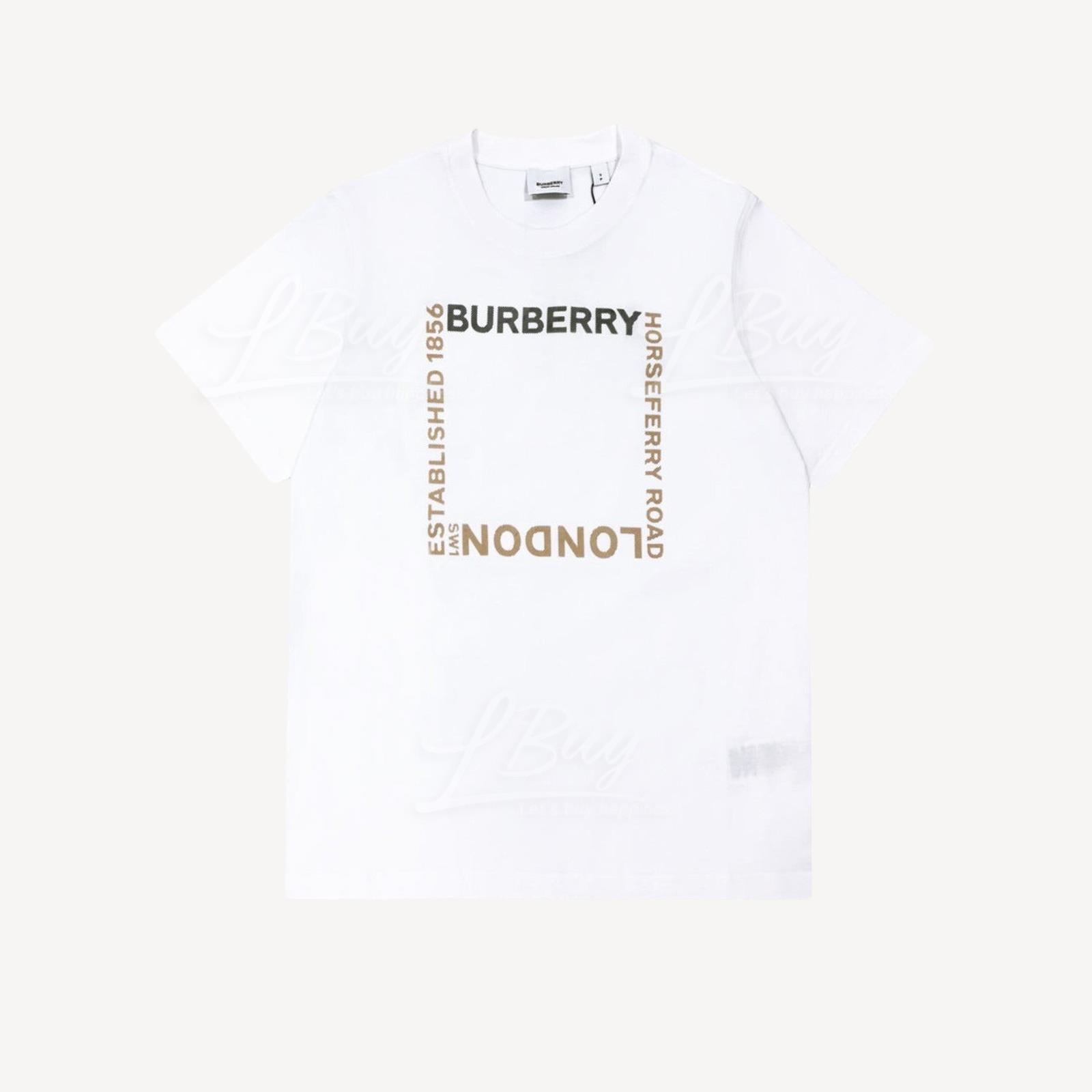 BURBERRY Square Logo Short Sleeve T-shirt White 8064473