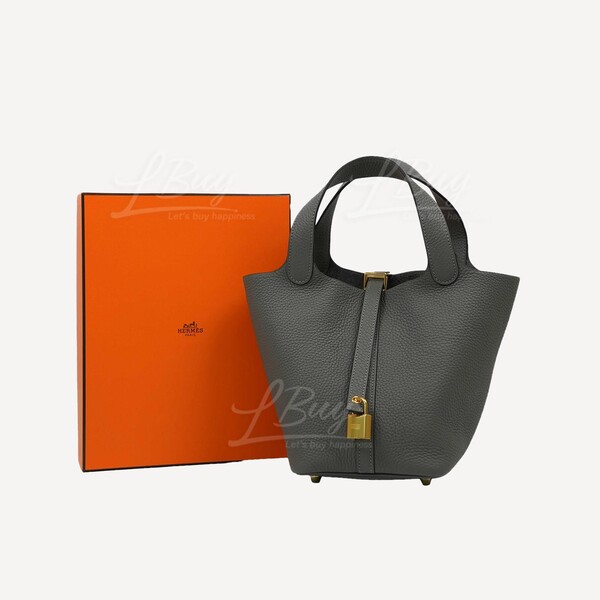 Hermès-Hermes Picotin Lock 18 Bag 0L Gris Meyer ghw