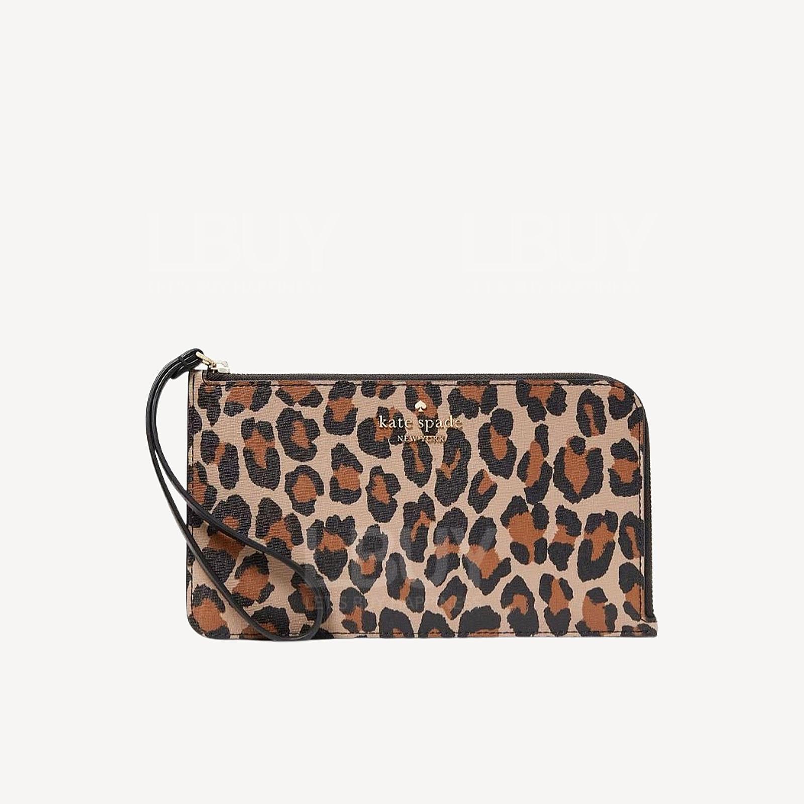 Kate Spade | Lucy Leopard Medium L Zip Wristlet