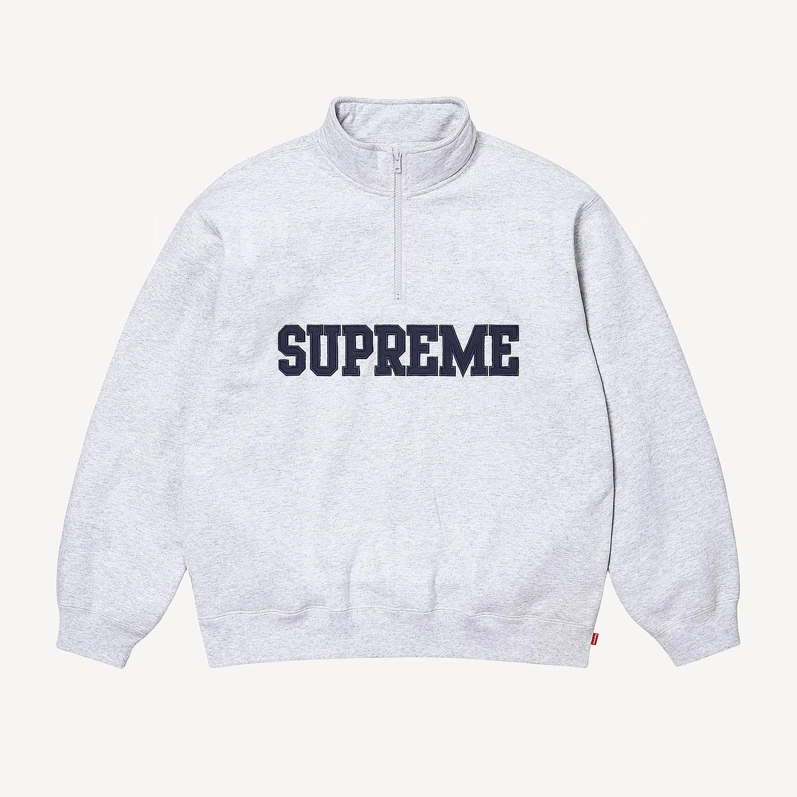 Supreme Collegiate Half Zip Pullover Grey