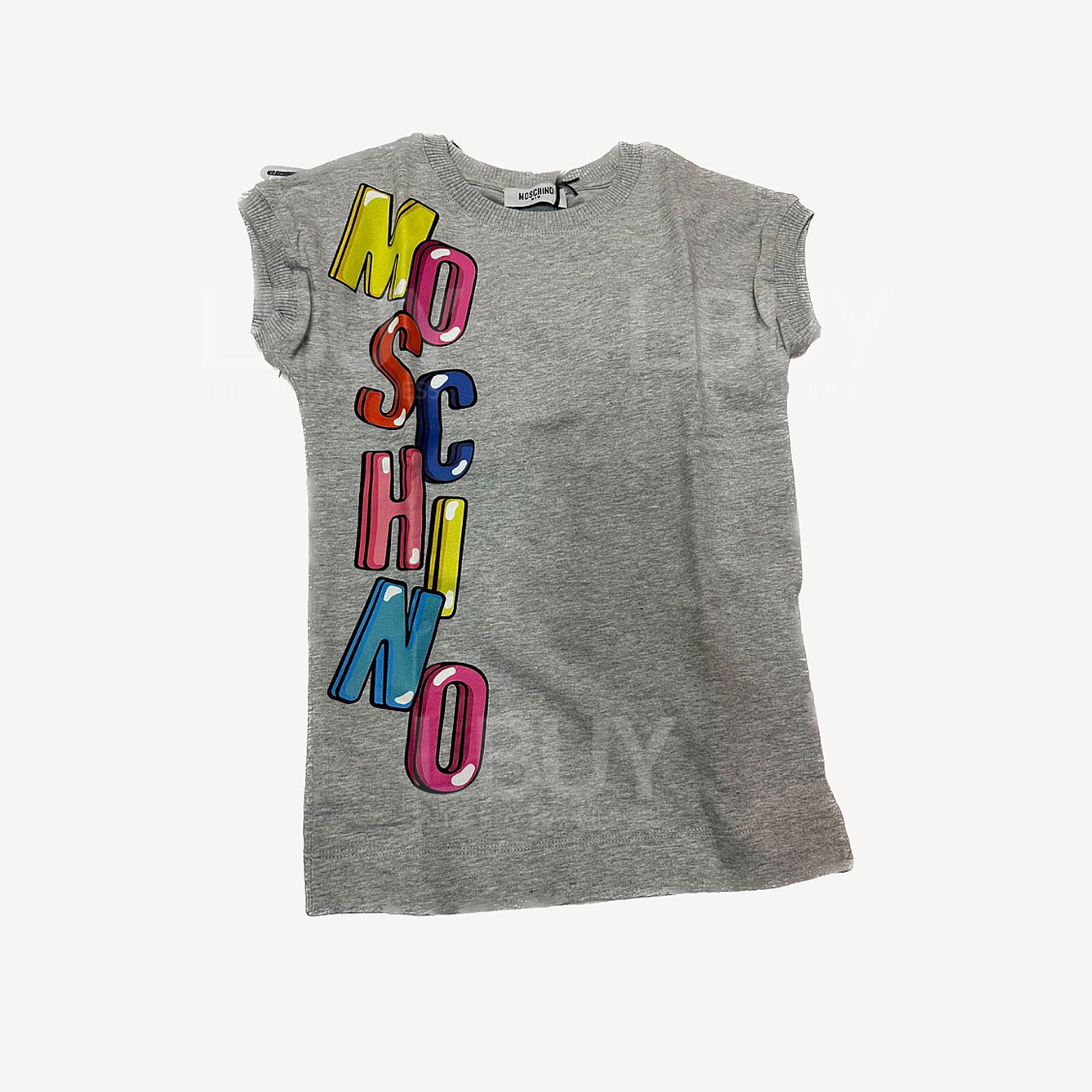 Moschino 童裝灰色英文字母連身裙