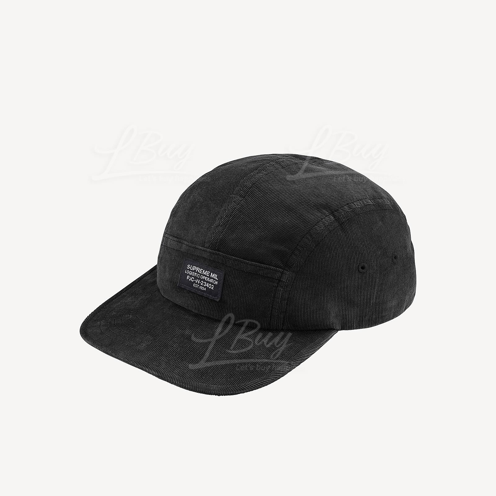 Supreme Corduroy Pocket Camp Cap Black