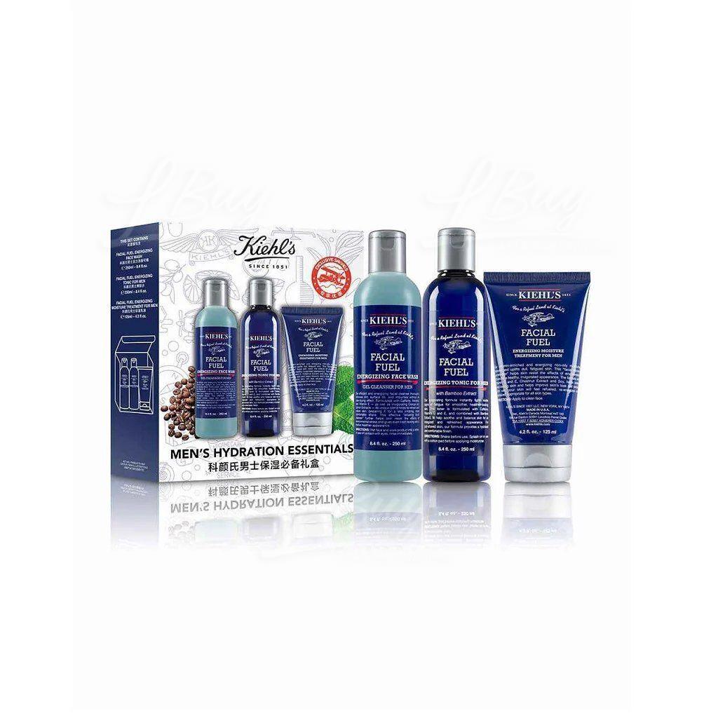 KIEHL'S  Men's Hydration Essential 3p-set (Face wash 250ml+ Toner 250ml+Lotion 125ml)