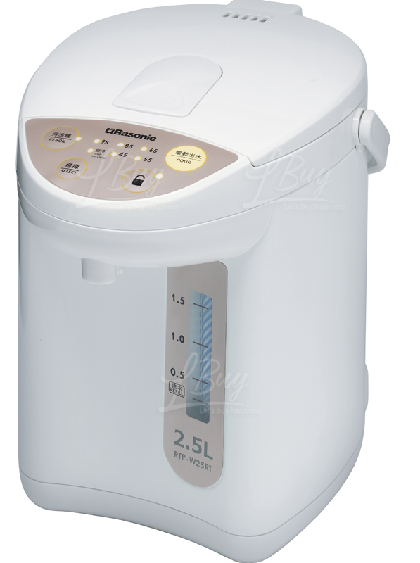 樂信牌 電動或碰杯出水5段保溫電熱水瓶(2.5公升) 白色 RTP-W25RT