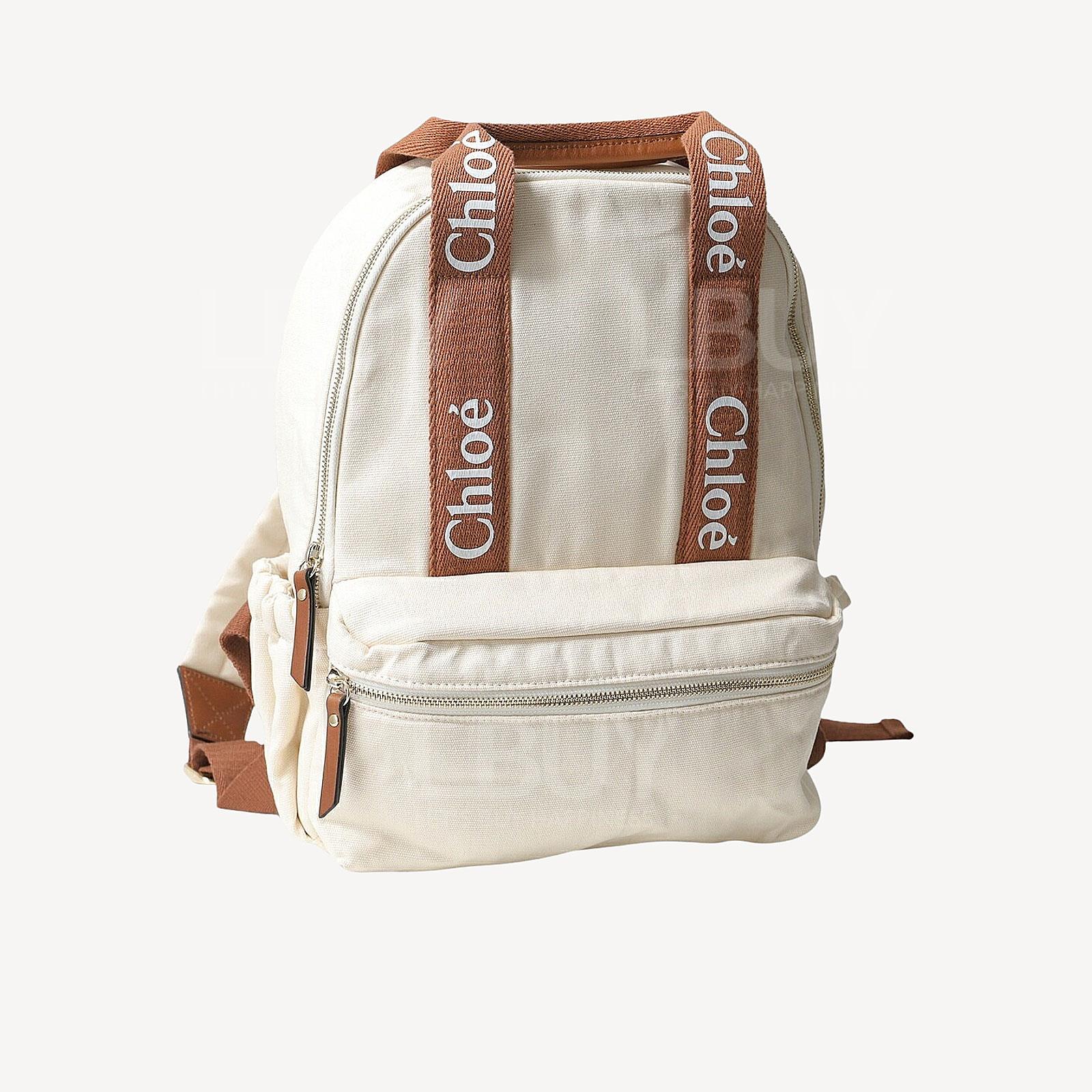 Chloe Fabric Backpack White C20348