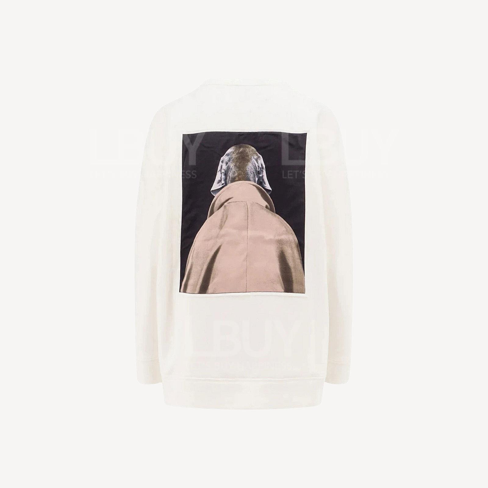 Max Mara-Max Mara Bacco Cotton Blend Sweatshirt White Sweatshirt