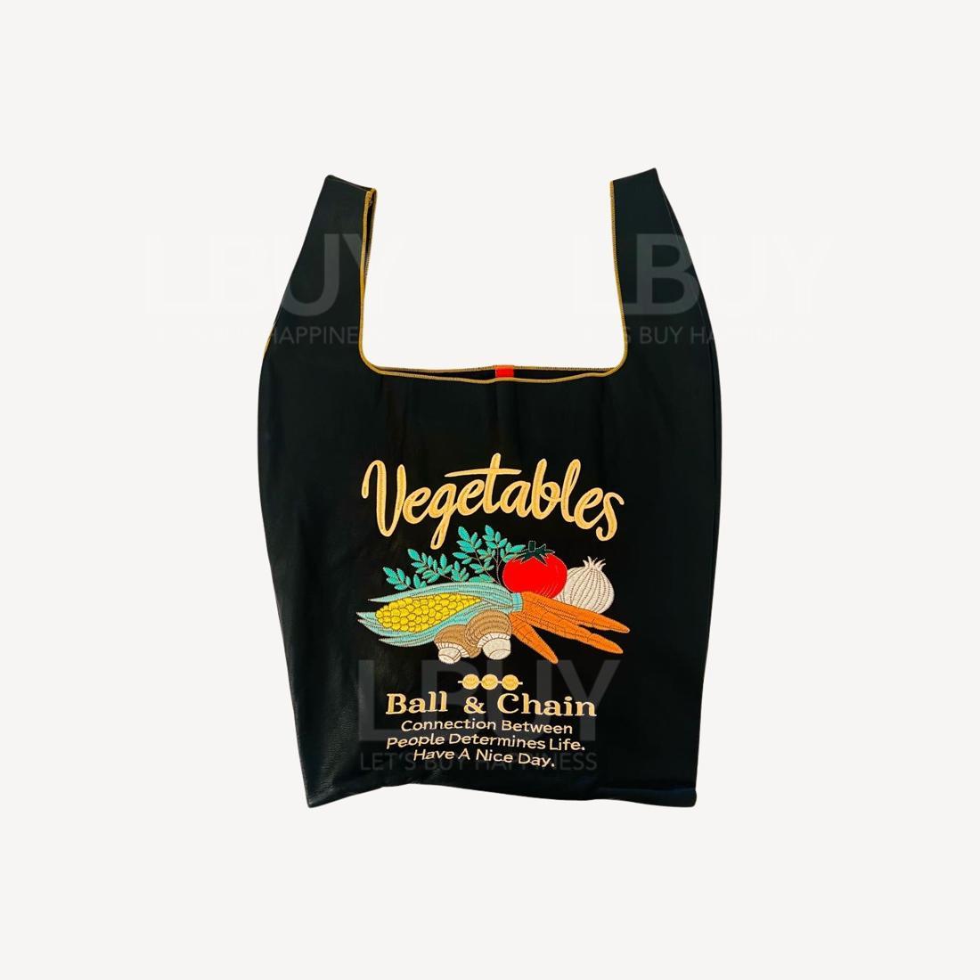 Ball & Chain Embroidered Vest Shopping Bag | vegetables