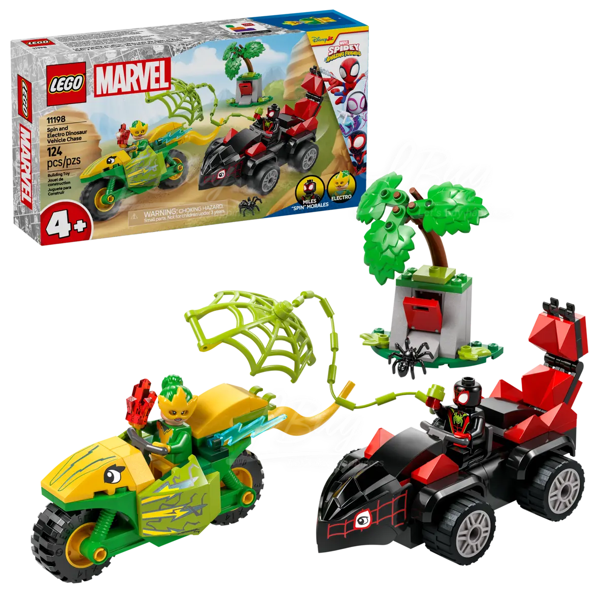 LEGO 11198 Marvel Spin and Electro Dinosaur Vehicle Chase 4+