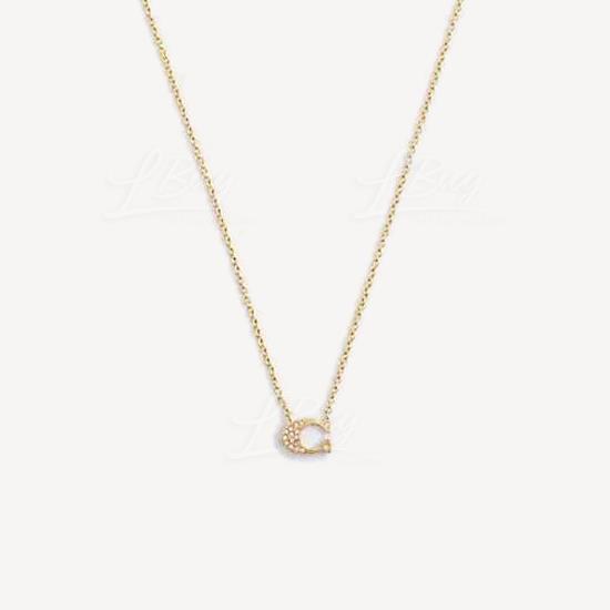 Coach Pave Signature Necklace 项链 金色
