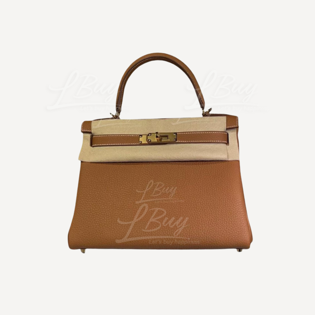 Hermes Kelly 28 金棕色金扣