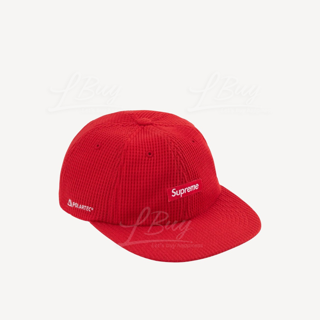 SUPREME POLARTEC WAFFLE SMALL BOX 6-PANEL RED