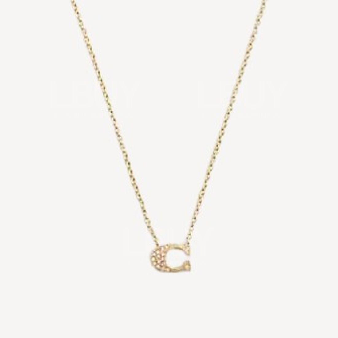 Coach Pave Signature Necklace 項鍊 玫瑰金色