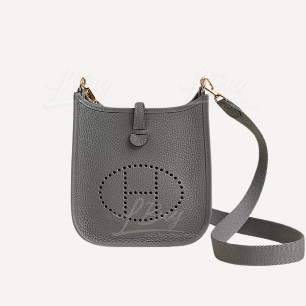 Hermès-Hermes Mini Evelyne 16 Amazone Bag Rain Cloud Grey