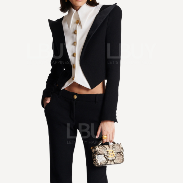 Balmain-Balmain Cropped 6-button crepe jacket