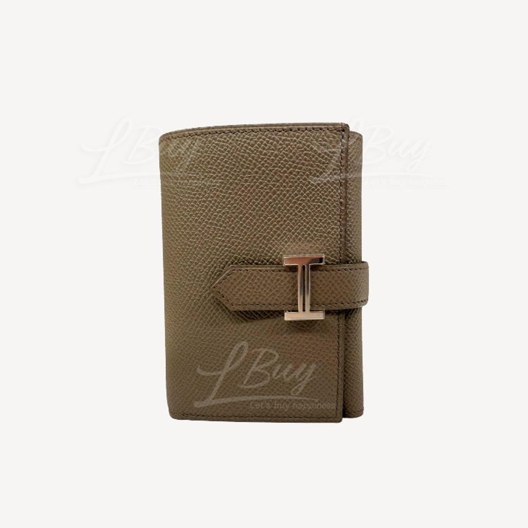 Hermes Bearn Verso Wallet Gris Etain Etoupe