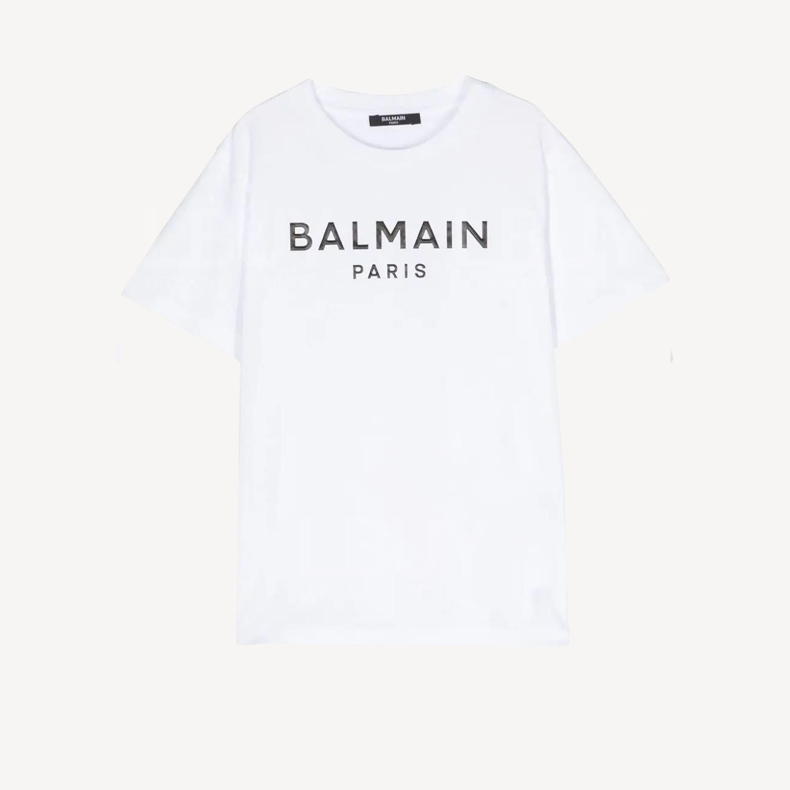Balmain 黑色Logo女裝短袖T恤 白色 BU8Q61