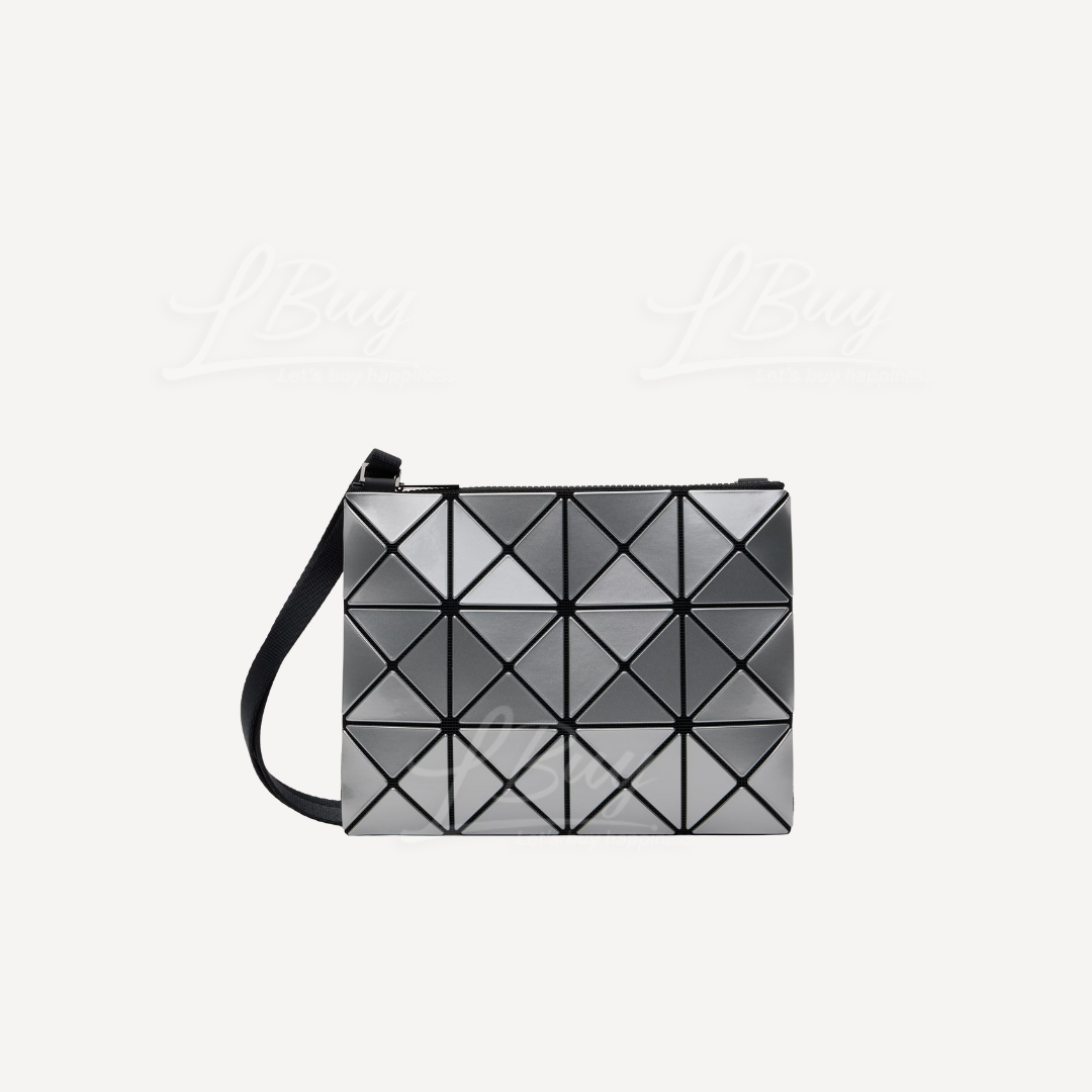Bao Bao Issey Miyake Lucent Geometric Pattern Silver Shoulder Bag AG056