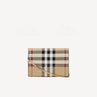 Burberry Check Card Case with Chain 連鏈銀包