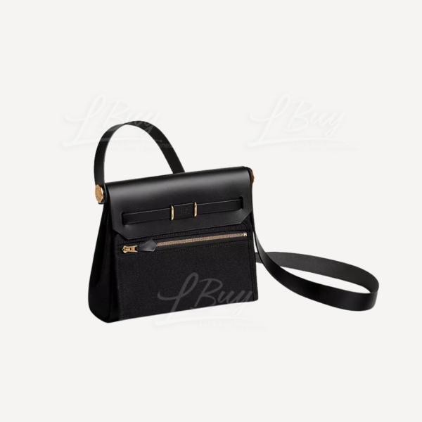 Hermès-Hermes Herbag Zip 20 Bag Black Gold Buckle