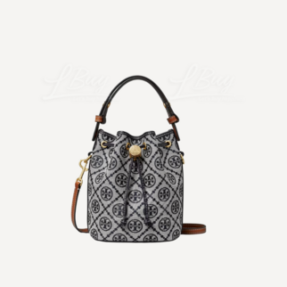 Tory Burch Monogram 迷你 藍灰色 水桶袋