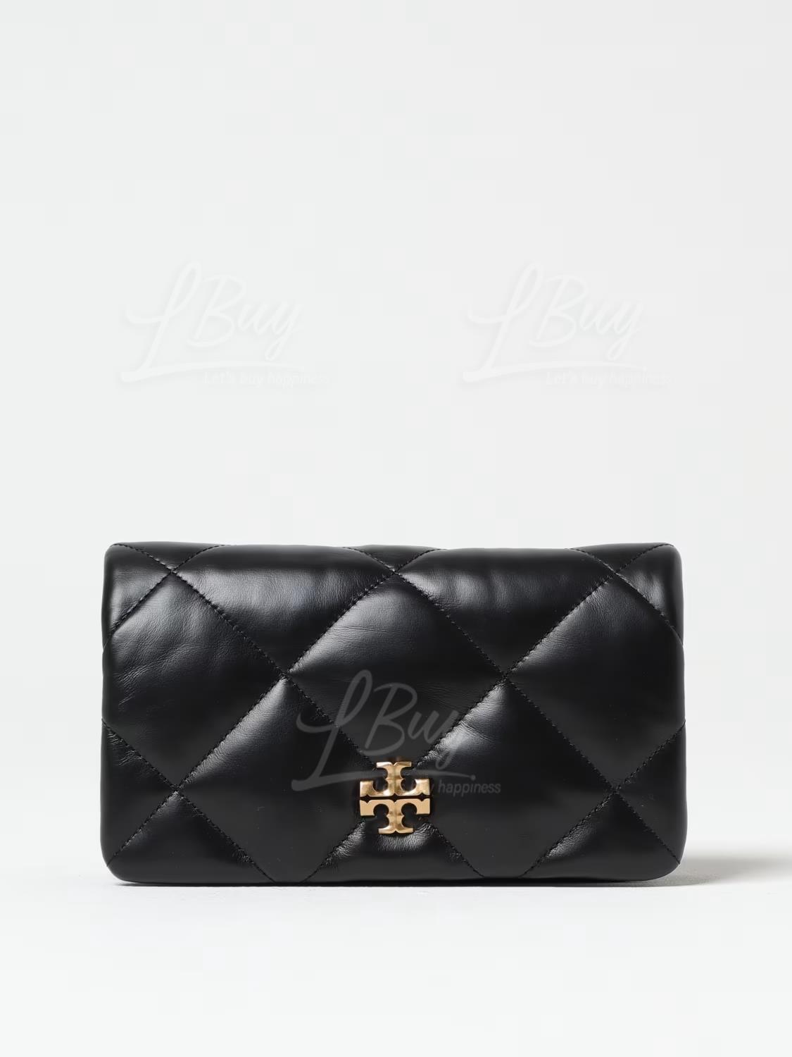 Tory Burch Kira 菱格形绗缝斜背袋 黑色 158624