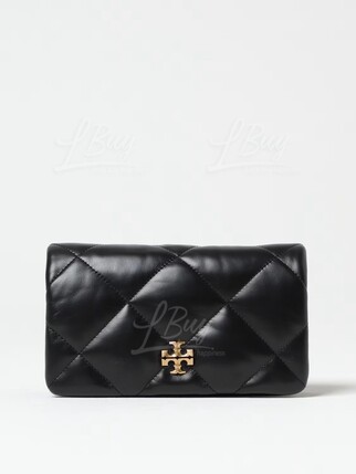Tory Burch Kira Shining Logo Diamond Quilted Crossbody Bag Black 158624