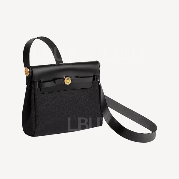 Hermès-Hermes Herbag Zip 20 Bag Black Gold Buckle