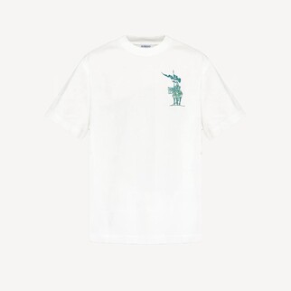 Burberry 綠色戰馬Logo白色T-Shirt 8102451