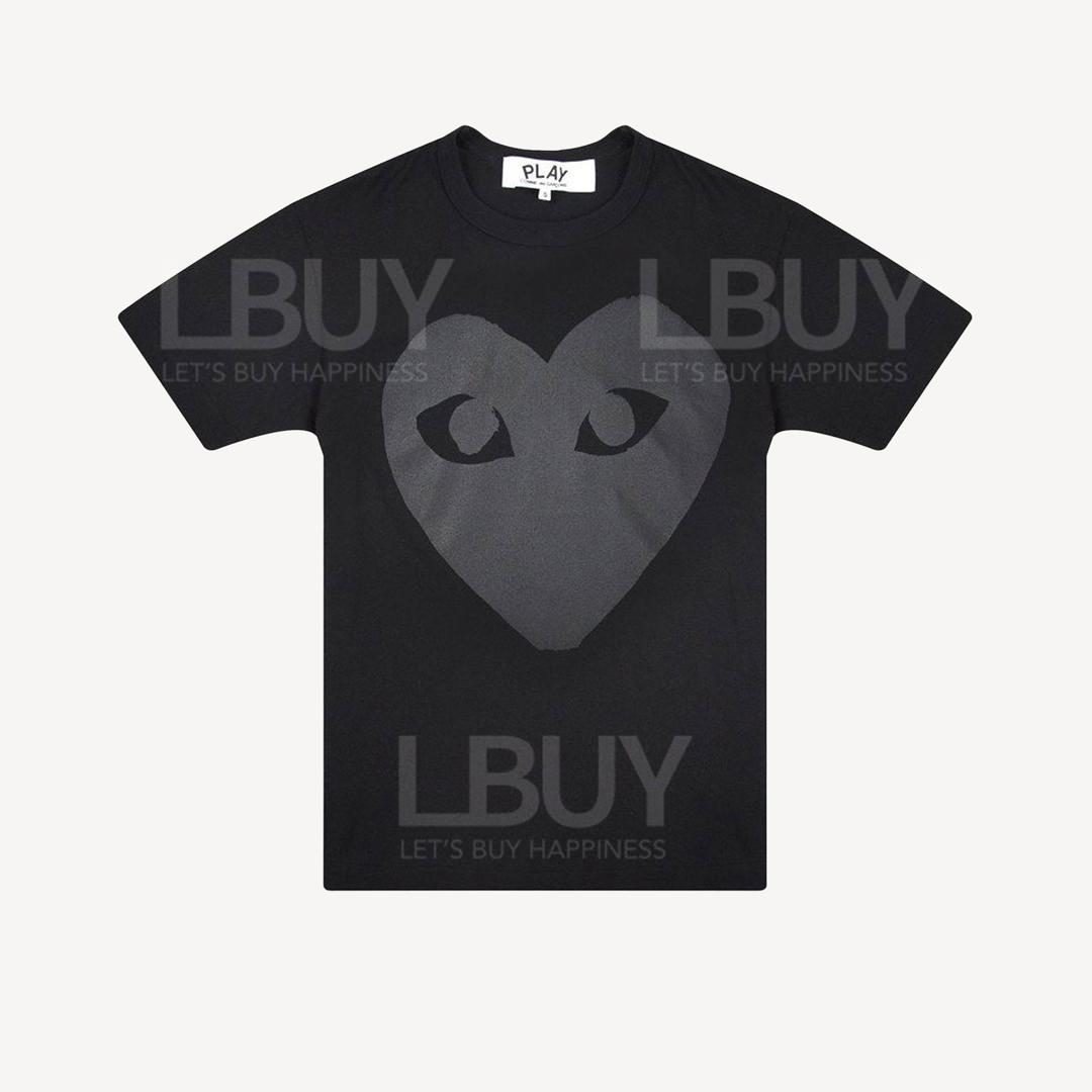 Comme Des Garçons Play  灰色心 中性黑Tee