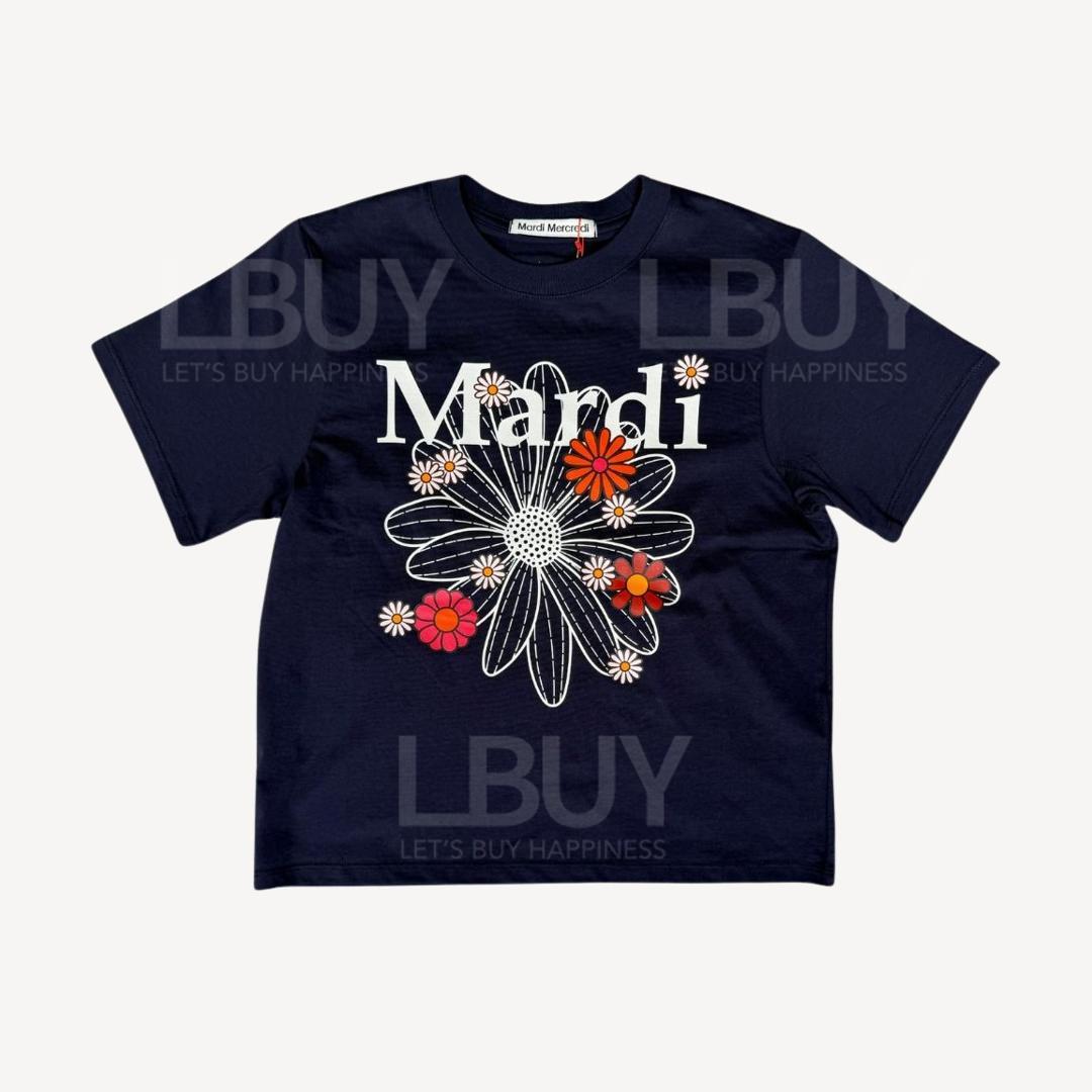 韓國Mardi Mercredi SLIM TSHIRT FLOWERMARDI BLOSSOM_NAVY IVORY